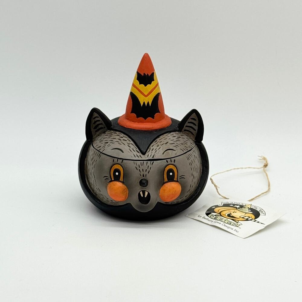 Bethany Lowe Johanna Parker Batty Barnum Bat Container Halloween Jar New